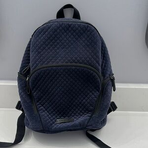 Vera Bradley Blue Quilted Backpack with Luxurious Velvet Texture